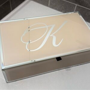 Glass Jewelry Box with Monogram